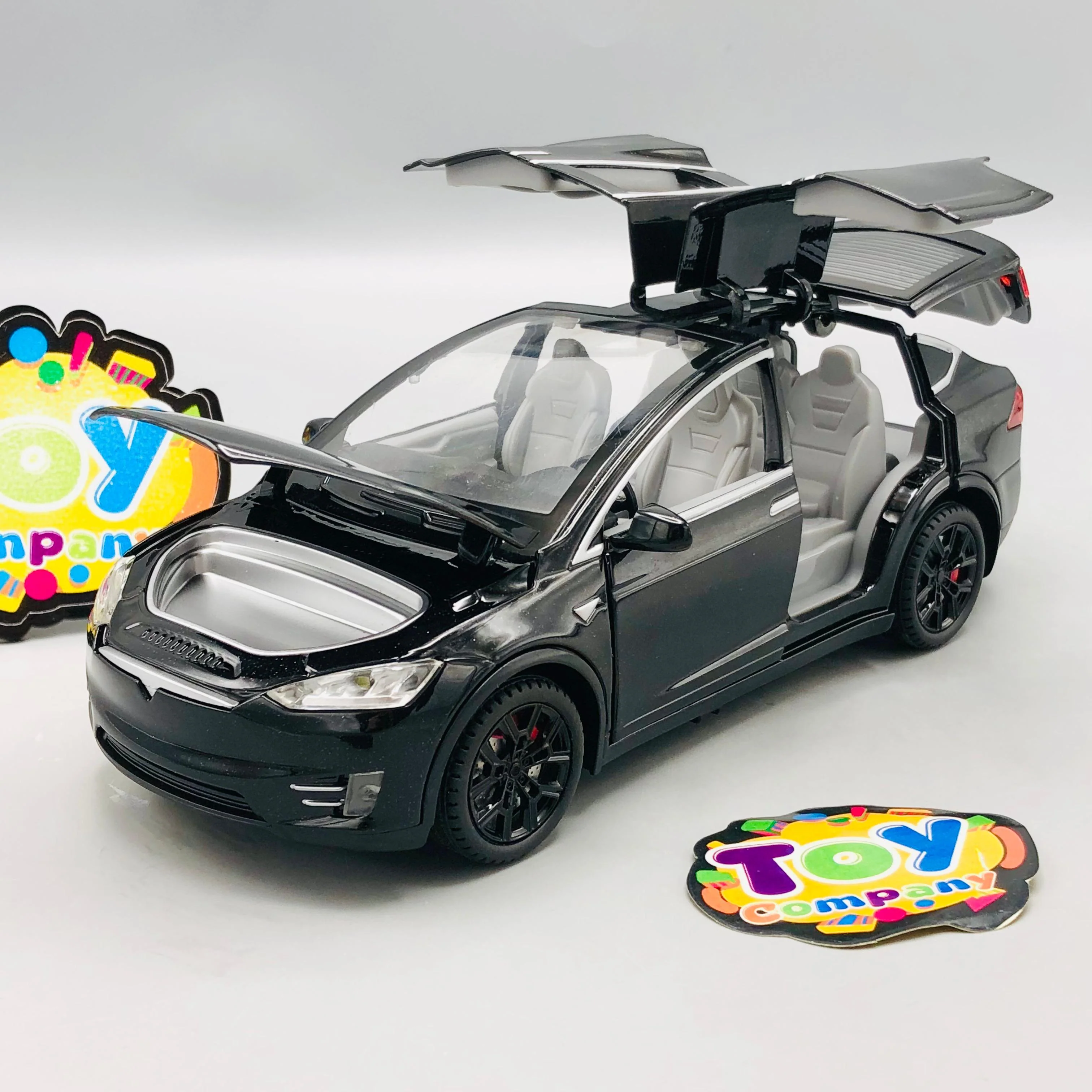 1:22 RC Diecast Tesla X Model Car With Smoke - Image 4