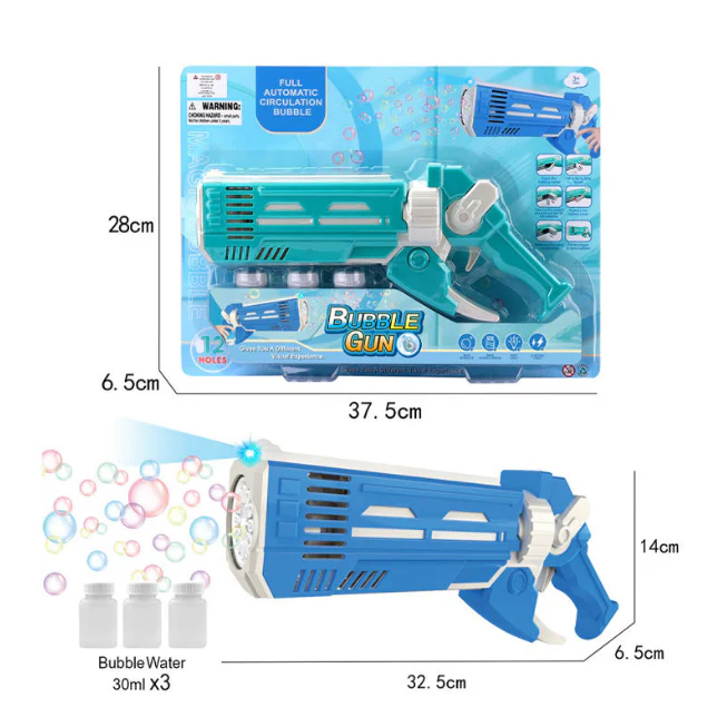 12 Holes Automatic Circulation Colorful Bubble Gun With Lights - Image 6