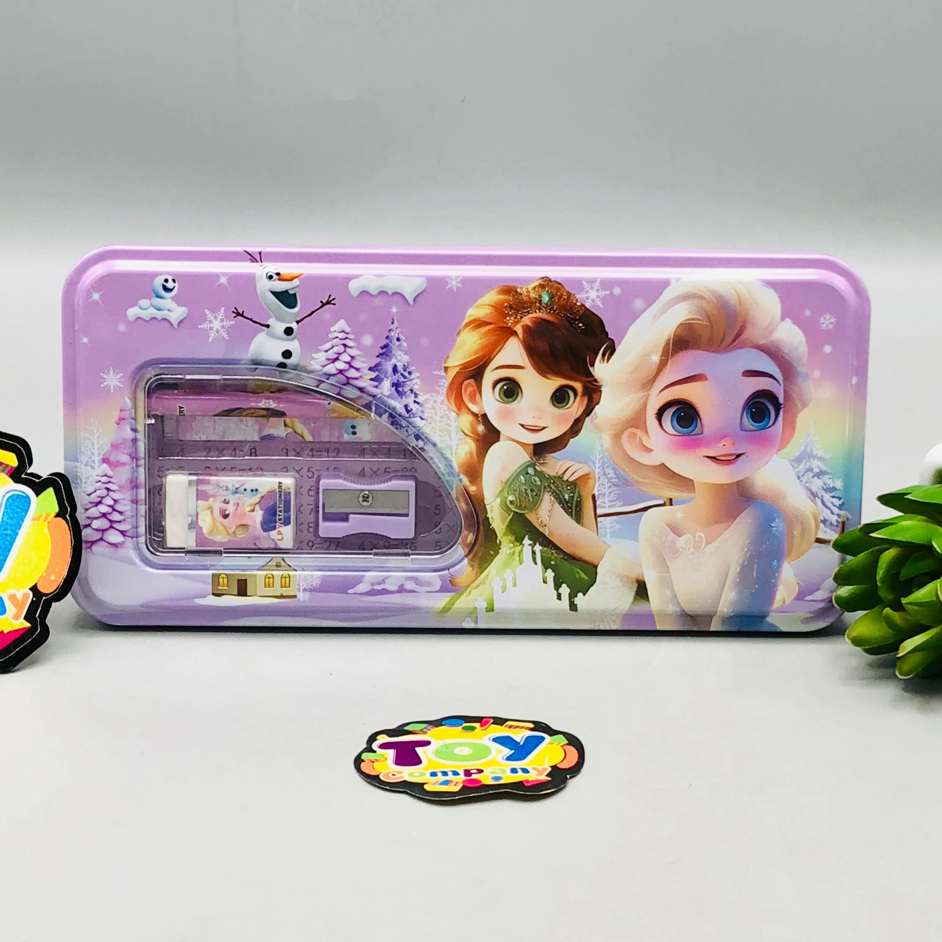 6Pcs Girls Themed Tin Geometry Box - Assortment - Image 2