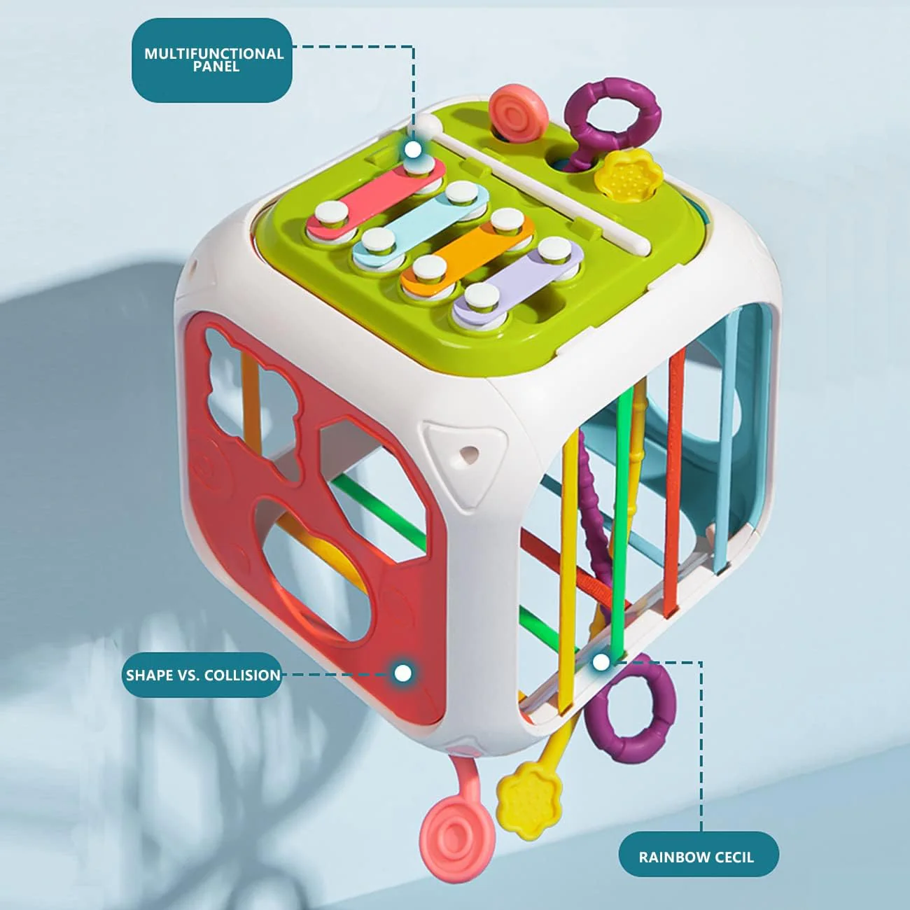 7in1 Montessori Shape Sorting Cube Toy - Image 16
