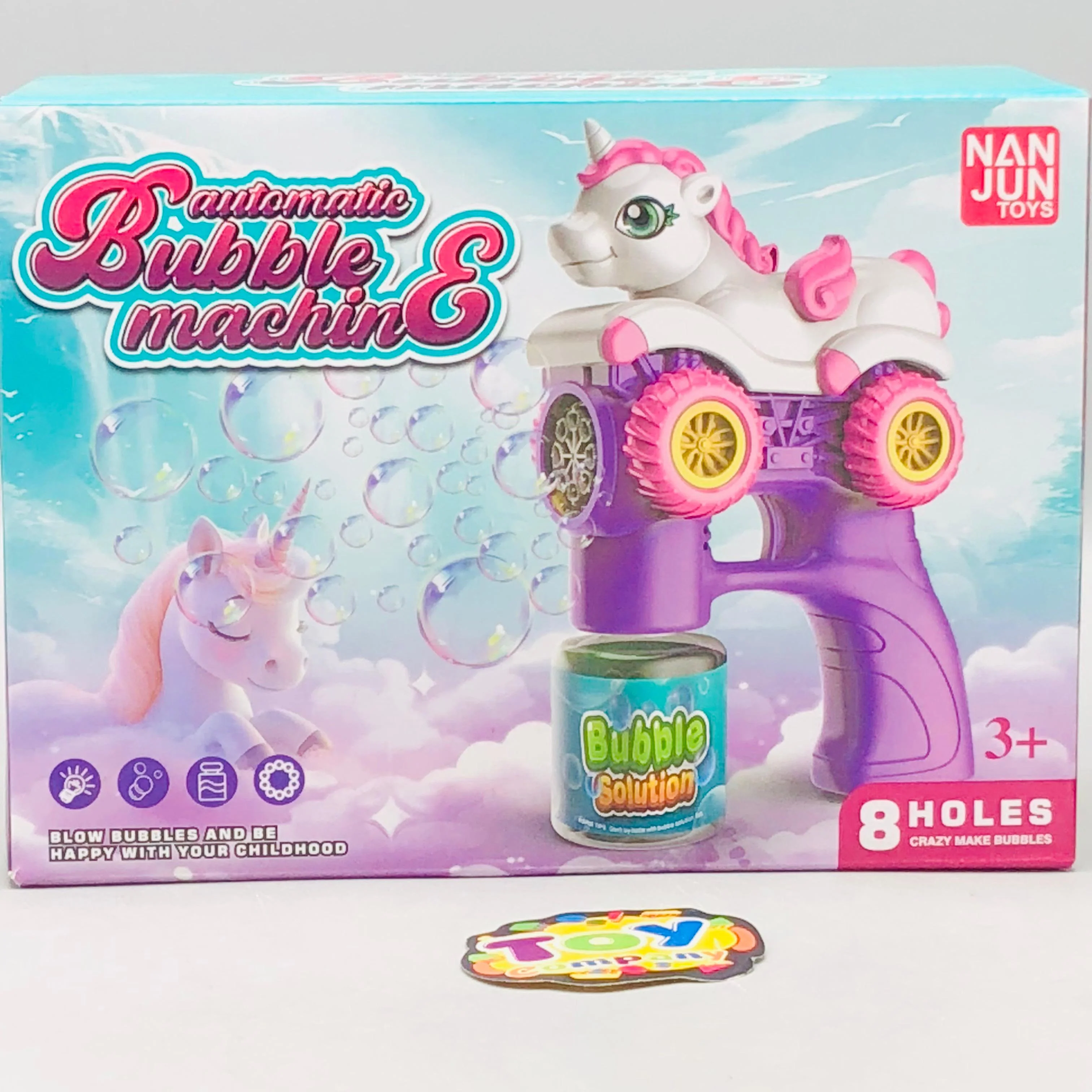8 Holes Unicorn Themed Colorful Bubble Gun - Image 7