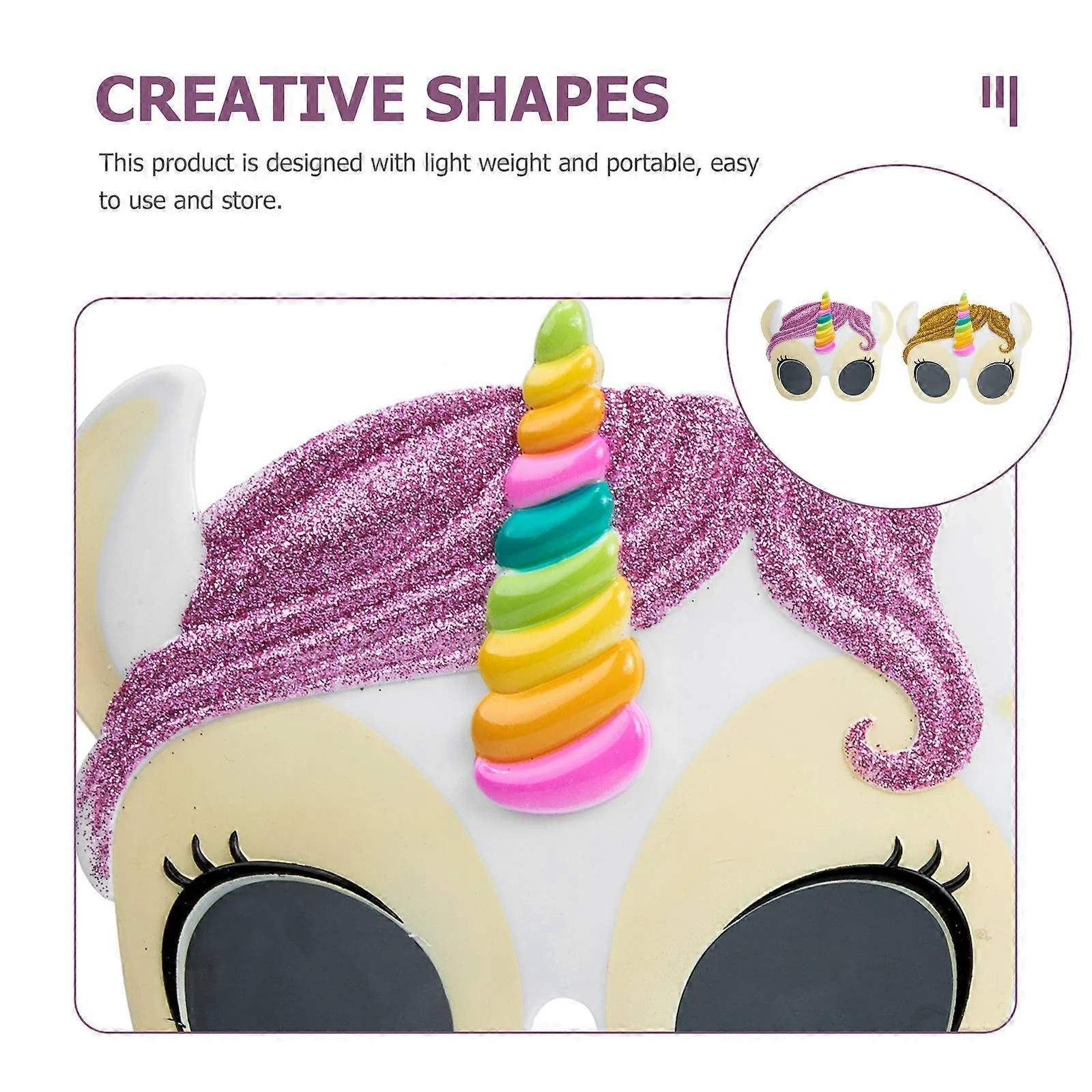 Children's Unicorn Frame Sunglasses - 1Pc - Image 4