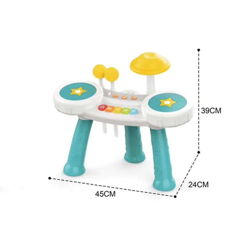 Huanger Drum Kit & Piano Set With Light & Music - Image 9