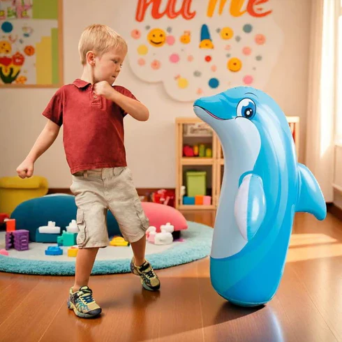Intex 3D Inflatable Dolphin Punching Pop Bag - Image 5