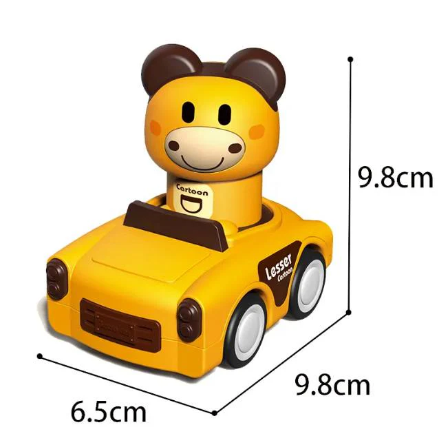 Mini Inertial Press & Go Animal Vintage Car - 1Pc - Image 3