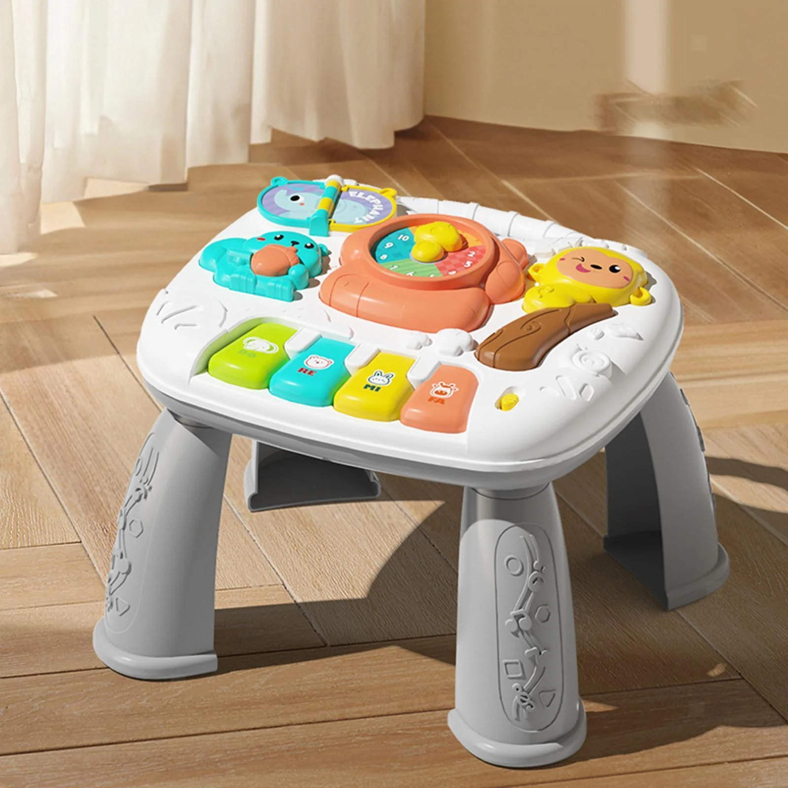 Multi-Functional Baby Musical Learning Activity Table - Gray
