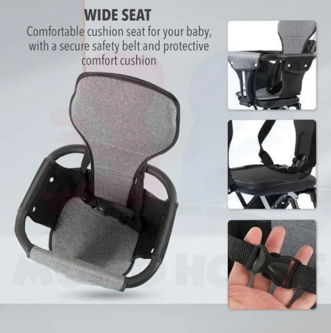 Premium Foldable Buggy Baby Stroller With Sunshade - Black - Image 3