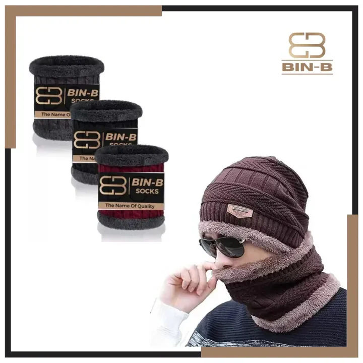 Premium Wool cap With Neck Wormer - Image 4