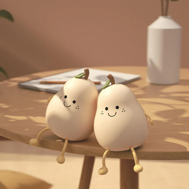 Rechargeable & Touchable Cute Pear Shape Silicon Table Lamp - Image 7